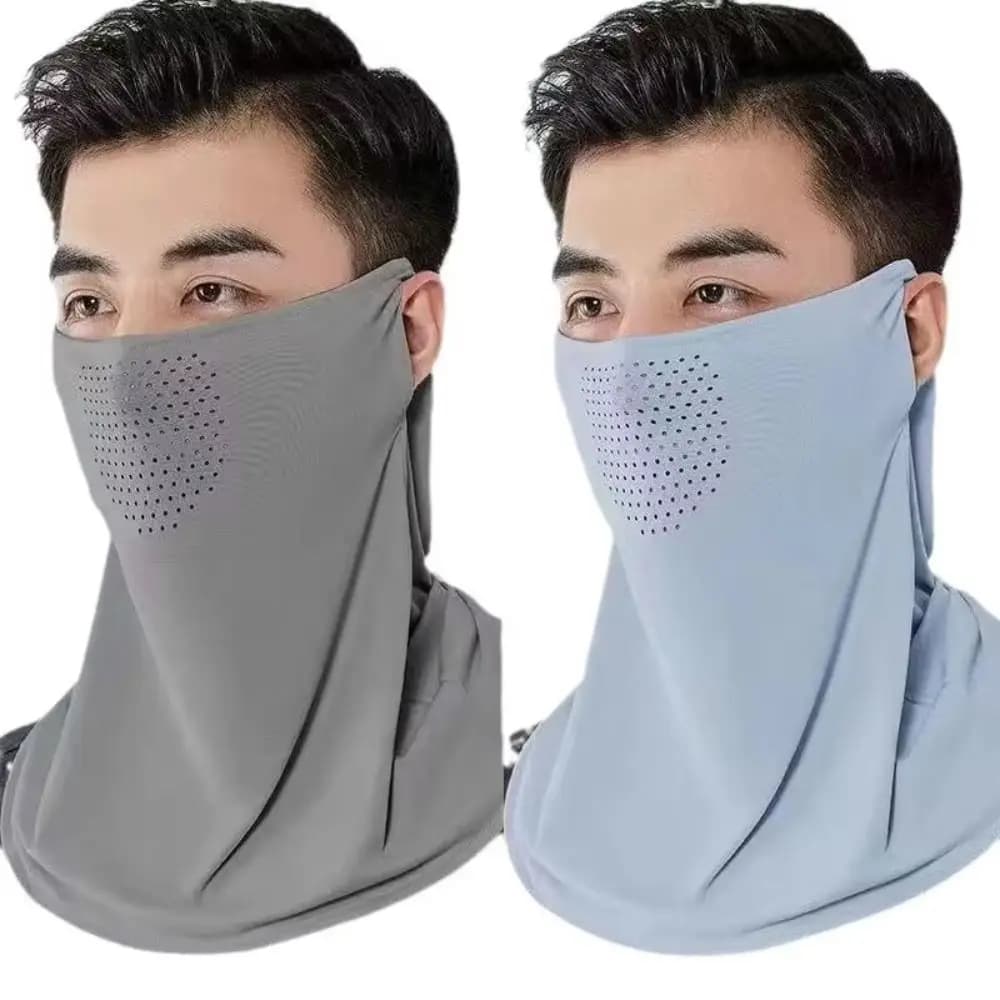 Nuova Maschera Viso in Seta Ghiaccio con Protezione UV, Maschera Solare Integrale Traspirante con Protezione Collo per Guida e Ciclismo all'Aperto