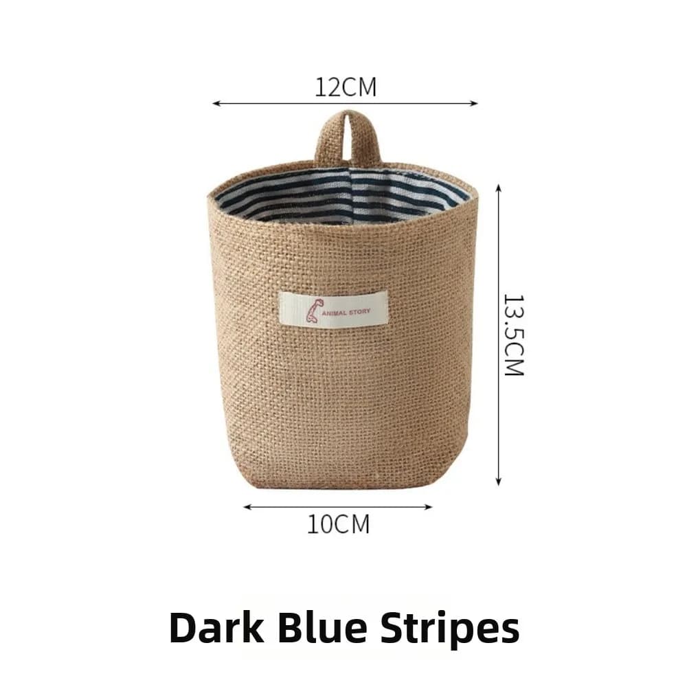 New Useful Storage Basket Home Household Cotton and Linen Item Hanging Basket Multifunctional Laundry Baskets Kitchen Garden