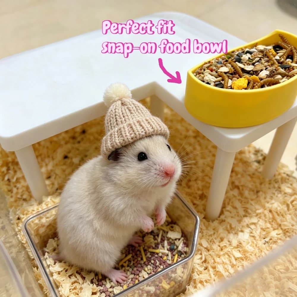XIHoGalore Piattaforma Interattiva 3D Stampata per l'Alimentazione dell'Hamster, Ciotola per Cibo, Accessorio Giocattolo per l'Arricchimento della Gabbia per Piccoli Animali Domestici