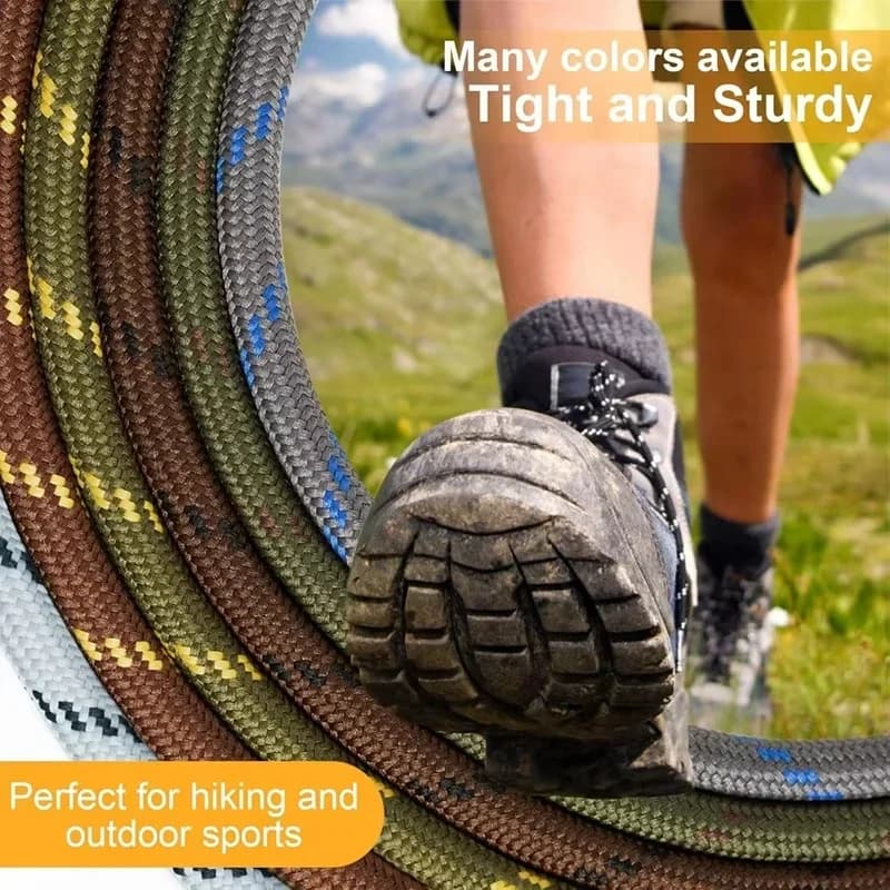2 Pairs Heavy Duty Work Boots Shoelaces 4.5mm Diameter Round German Training Hiking Shoe Laces for Men And Women