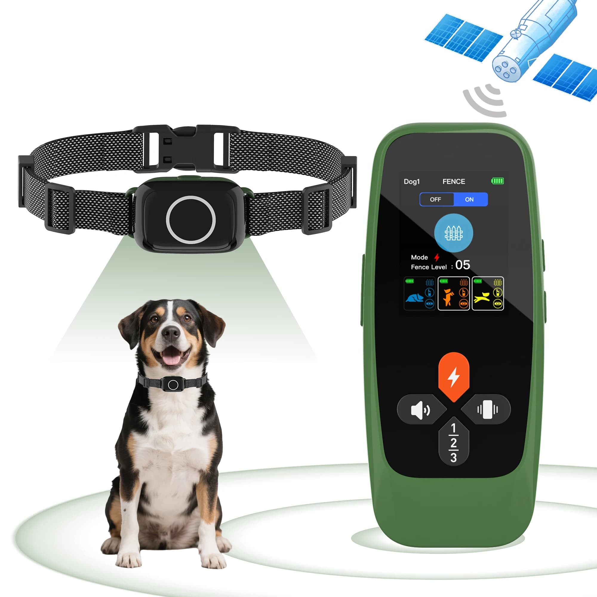 Sistema di cattenimento per cani con collare di addestramento per scosse elettriche per recinzione per cani wireless GPS impermeabile IPX7 portatile per esterni personalizzato