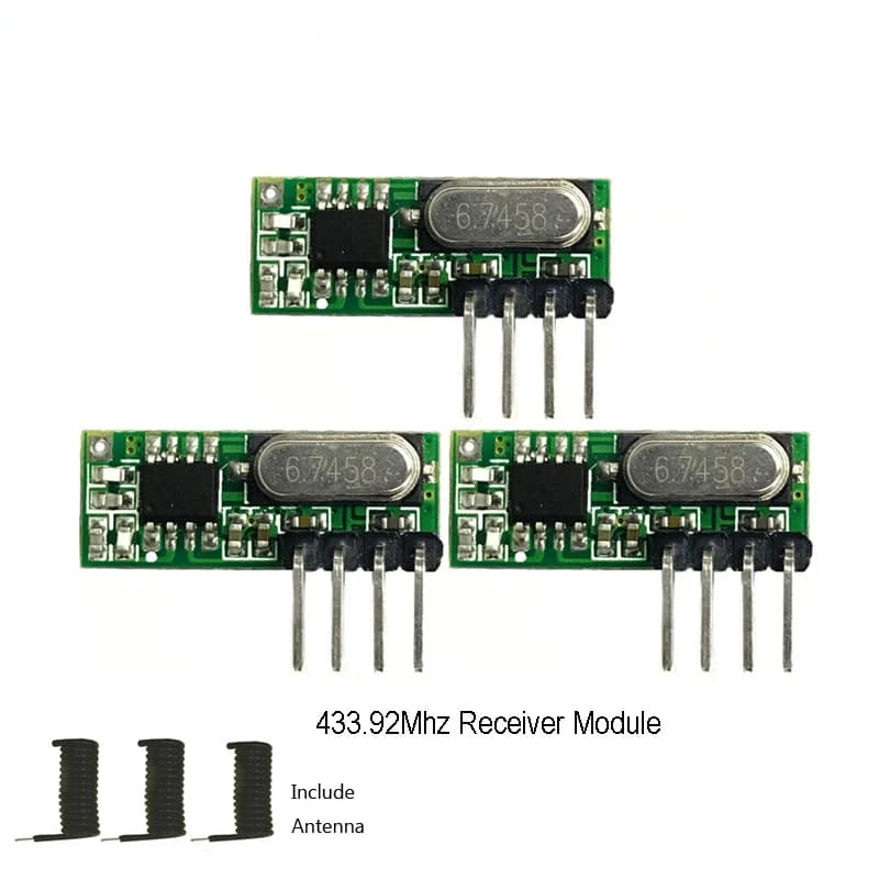5pcs 433Mhz RF Receiver Superheterodyne UHF ASK 433Mhz Remote Control Module Kit Small Size Low Power For Arduino Uno