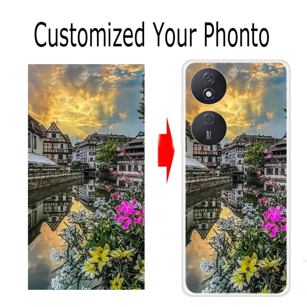 Customized DIY Photos Phone Cases for Honor 90 Smart Clear TPU Cover For Honor 90 Lite 70 Pro+ Plus X7B Case Picture Text Design