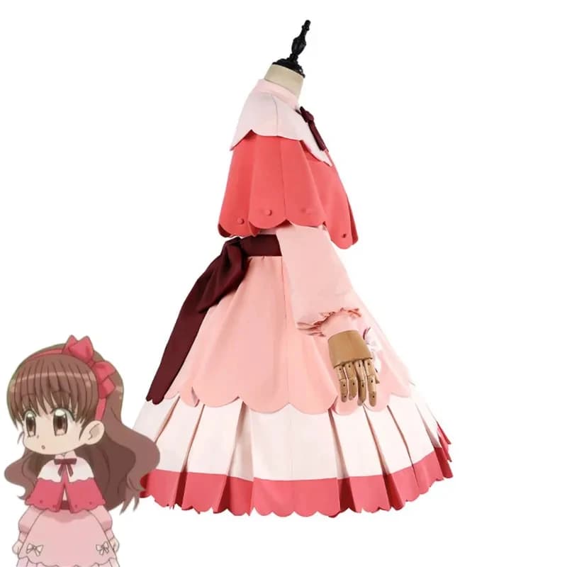 5;e,8\v,5/XqAnime Yumeiro Patissiere Amano Ichigo Cosplay Costume Pink Lolita Princess Dress Shawl Bowknot Woman Cute f,5'h\8/m'