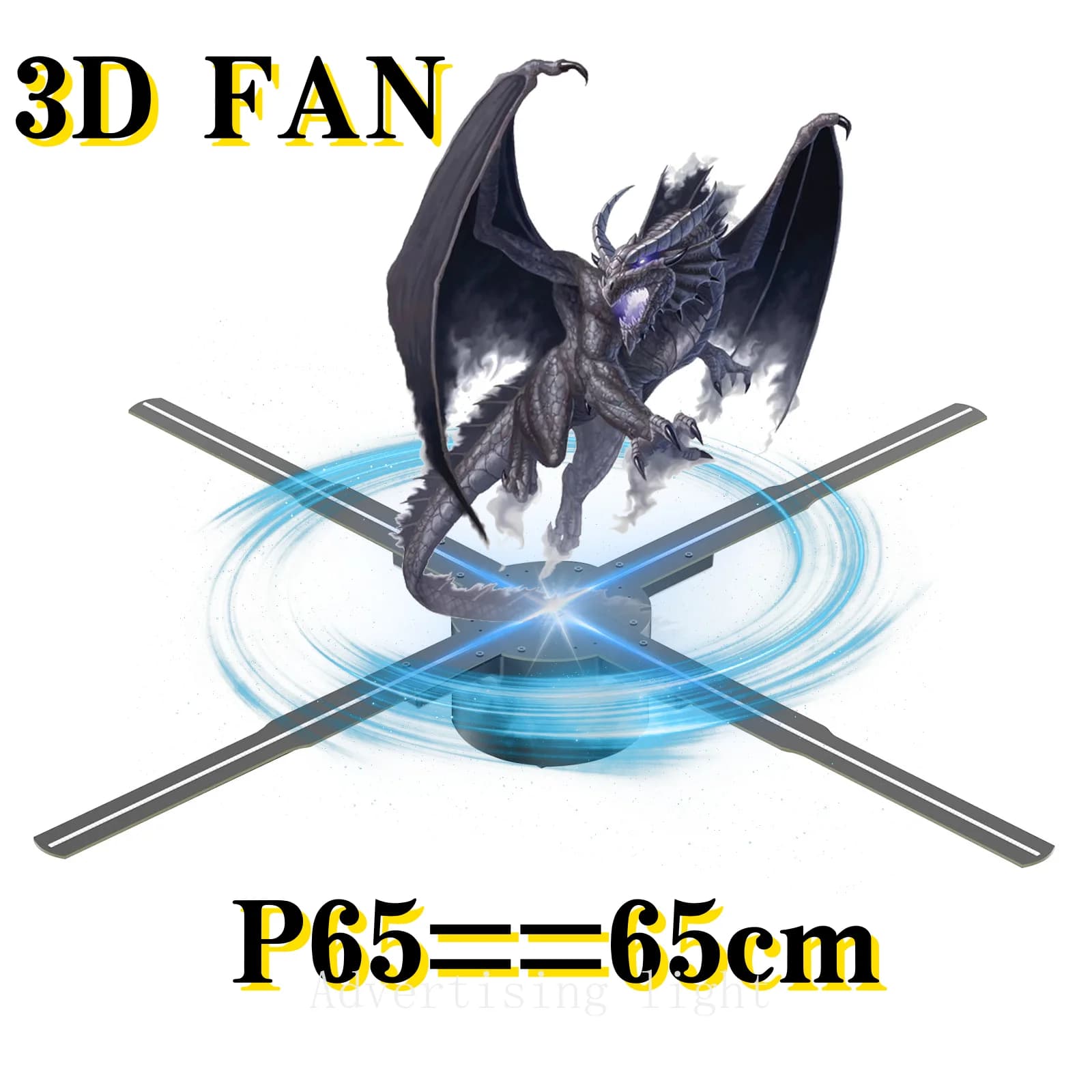 65/42CM 3D Ologramma Proiettore Ventilatore Pubblicità Display Logo Luce Led Segno Lampada olografica Proiettori Forniture per feste di Natale