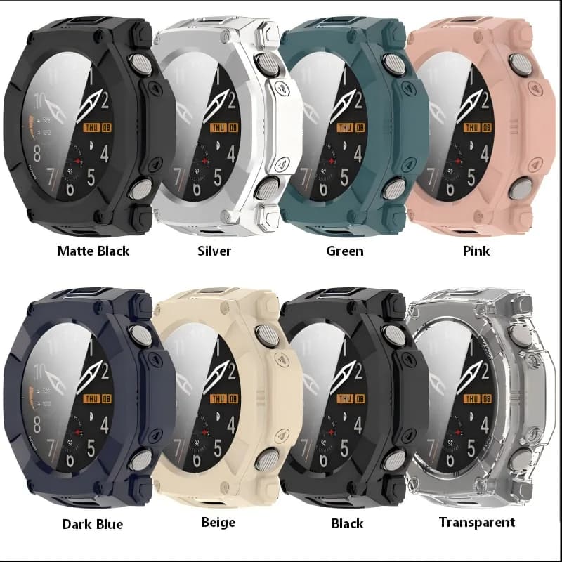 Custodia in PC + Vetro Temperato per Smartwatch Amazfit T-REX Ultra 2, Protezione Completa Bumper per Huami T-Rex Ultra 2, Accessori Guscio Protettivo
