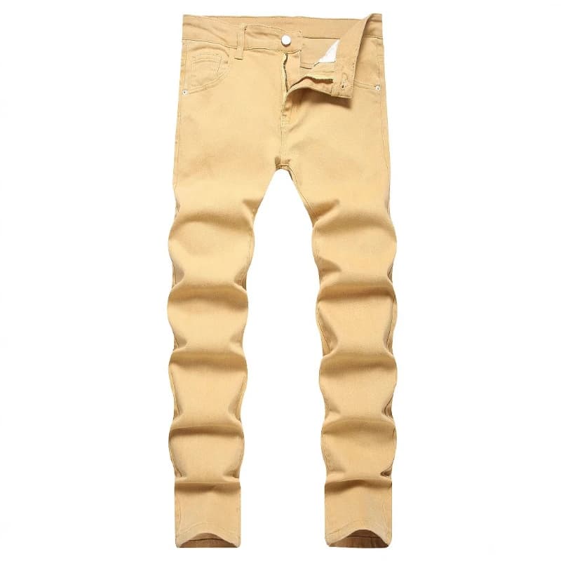 Jeans Slim Fit da Uomo in Denim Vintage Lavato a Vita Media, Pantaloni Casual da Lavoro e Streetwear Y2K, Collezione Primavera 2026