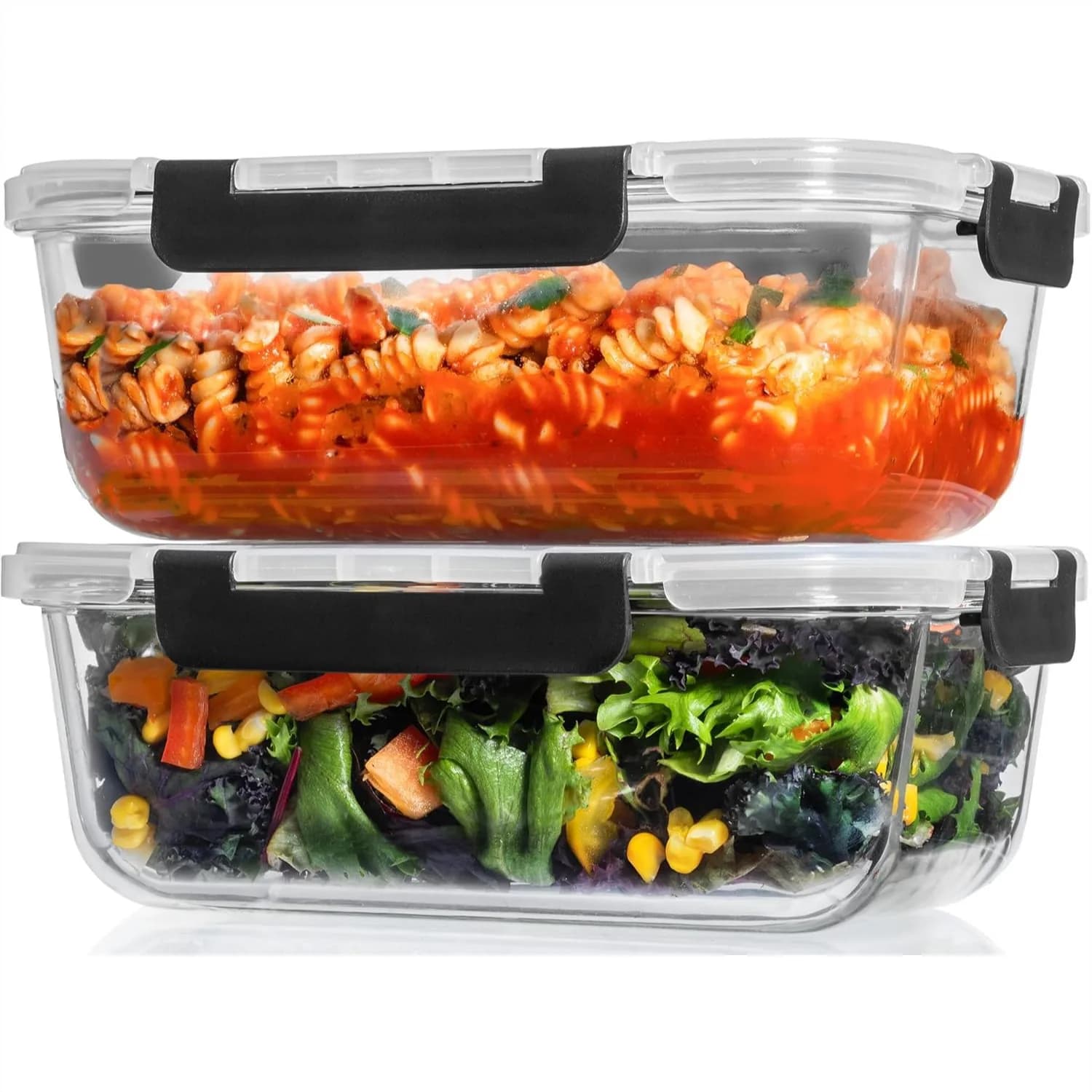 Grandi Contenitori in Vetro per Alimenti con Coperchi, 63 oz per Preparazione Pasti e Avanzi