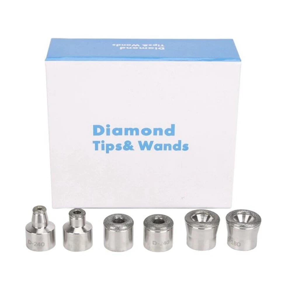 Replacement tips for skin peeling for microdermoabrasion 6 units for stainless steel rods Machine for vacuum cleaner with diamond peel