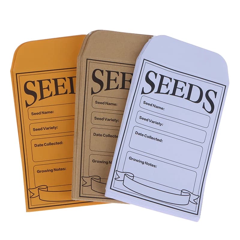 Kraft 20-piece self-adhesive paper seeds envelopes for seed saving for harvesting vegetable seed storage bags
