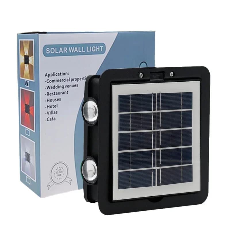 Lampada Solare a LED da Parete, Illuminazione Su e Giù, per Cortile, Impermeabile, per Decorazione Giardino Esterno