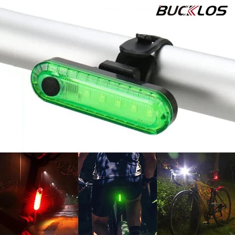 BUCKLOS Bicycle Lighting Bicycle Light Rechargeable Bicycle Rear Lamp LED Backlight Bicycle Lighting Green/Red/White Lantern