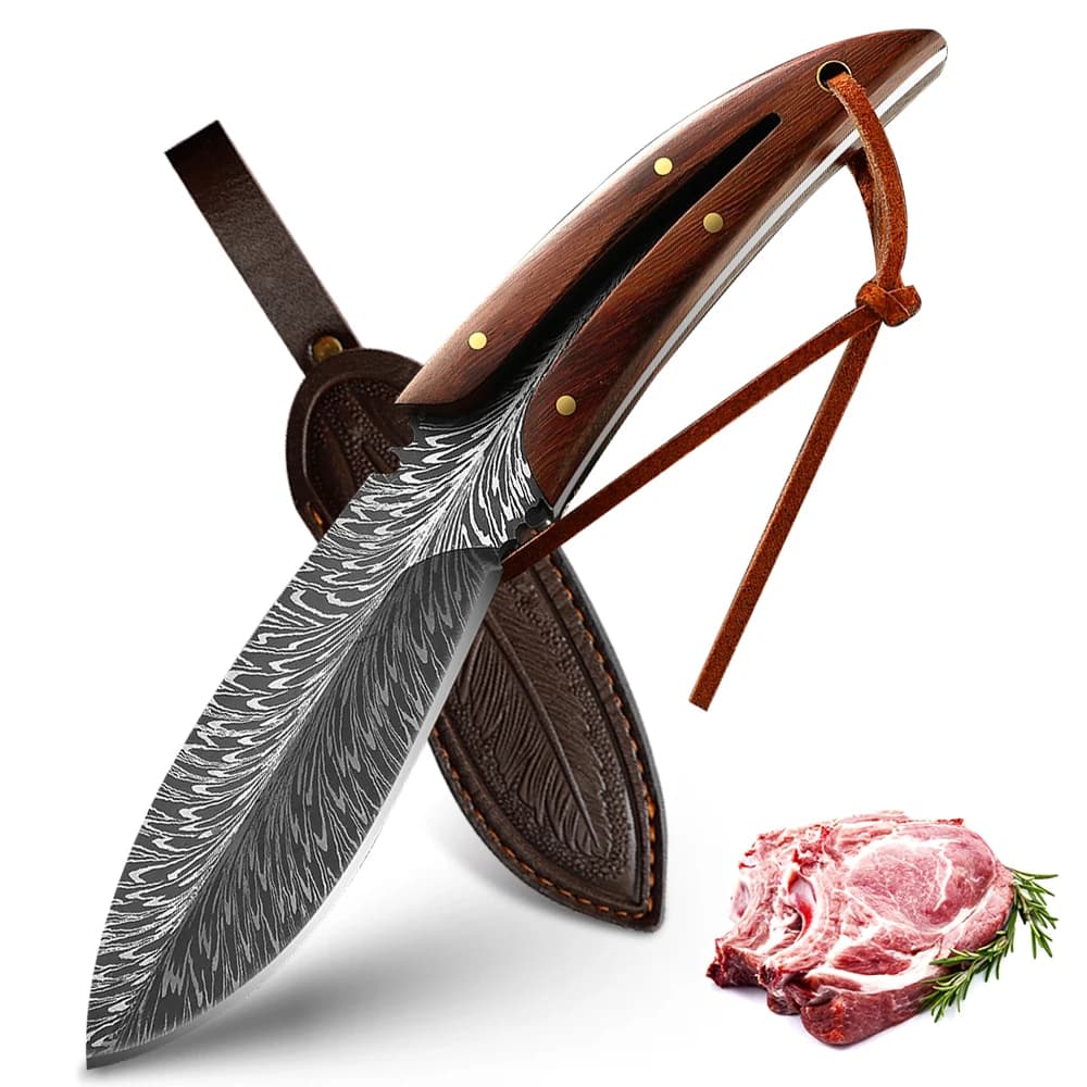 Multipurpose Kitchen Knife Bone knife Feeding knife with sheath pattern Stainless steel fruit knives Chef knife Meat mannaia
