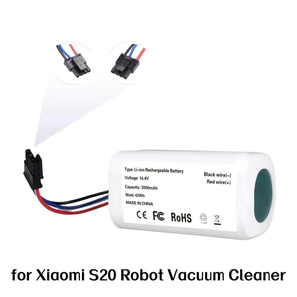 Batteria per Robot Aspirapolvere 14.4V 5200mAh, Pacco Batteria di Ricambio per Robot Aspirapolvere Xiaomi S20