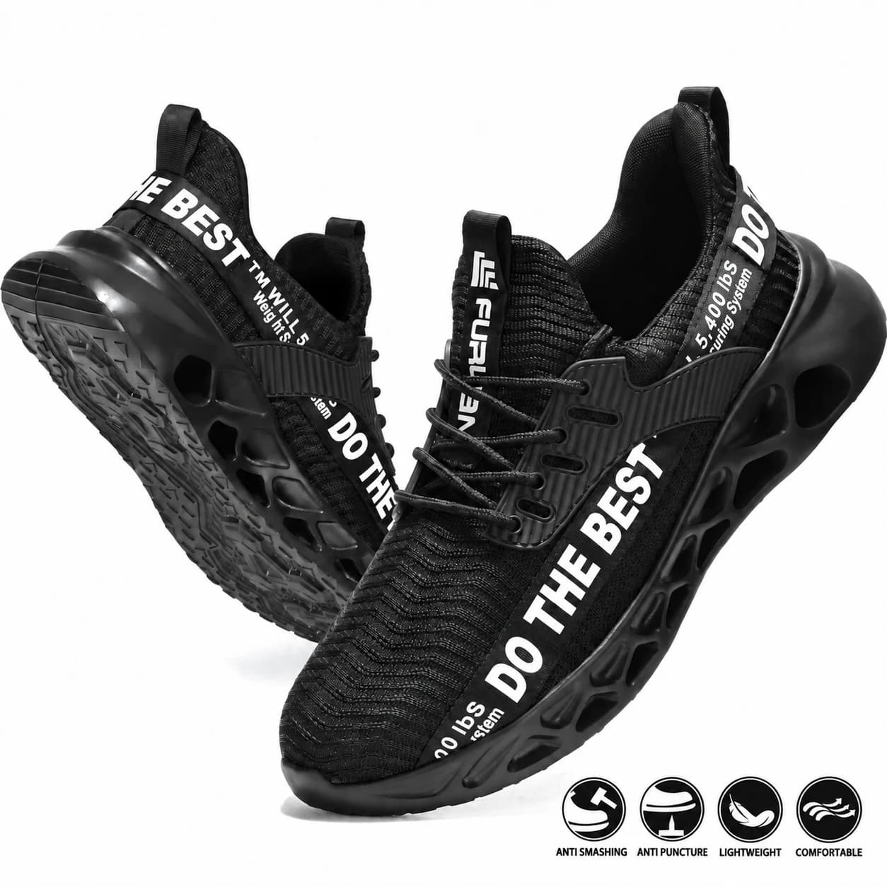 Scarpe antinfortunistiche con punta in acciaio per uomo Scarpe da lavoro leggere e traspiranti Scarpe da lavoro grigie anti-sfondamento anti-perforazione comode e durevoli