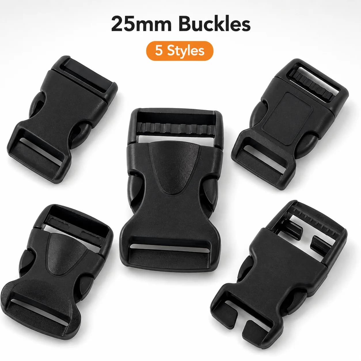 10/20 Pezzi Fibbia a Sgancio Rapido in Plastica da 25mm per Cinghie Zaino, Clip per Cinghie Borsa, Accessori per Riparazione Artigianale e Bagagli Outdoor