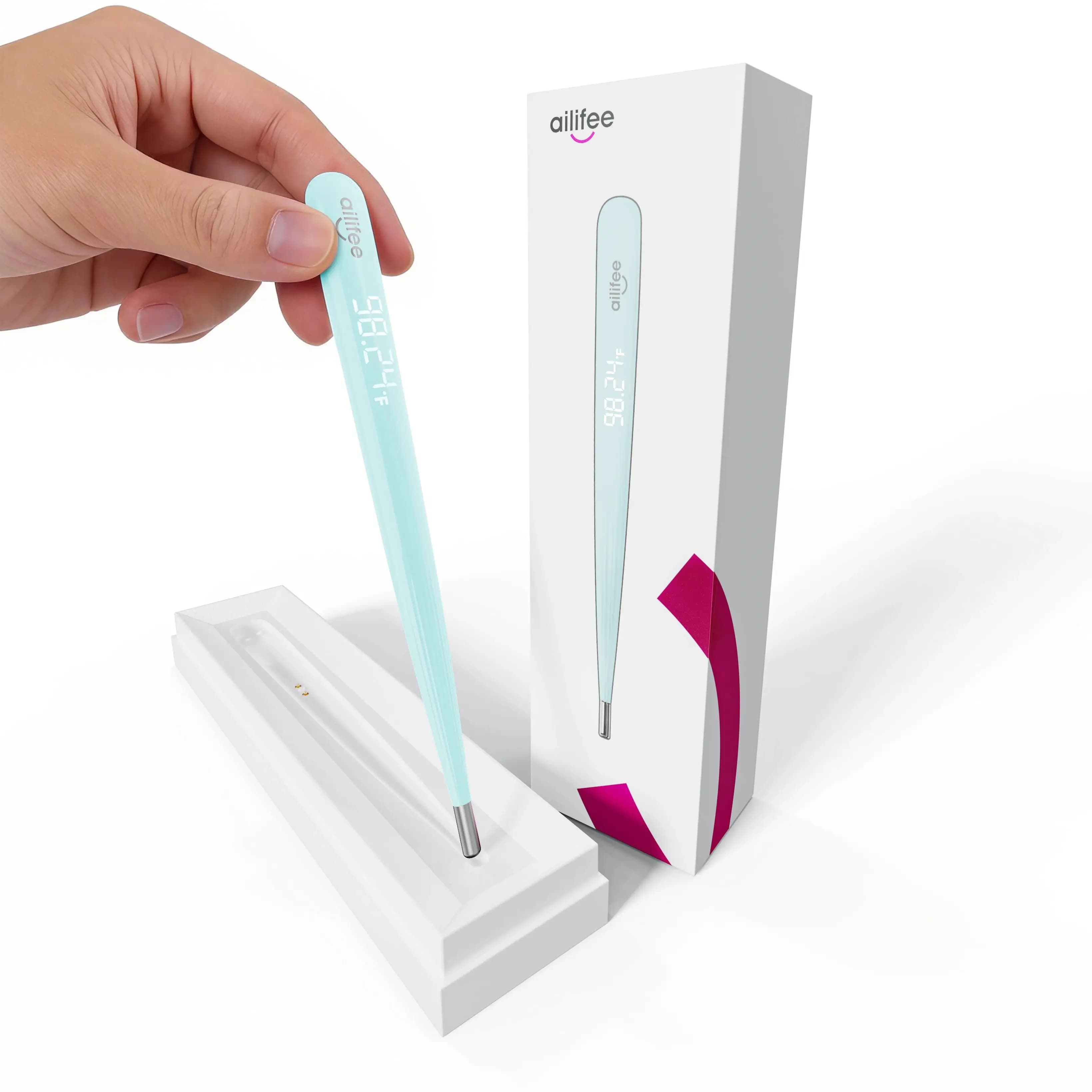 AILIFEE Oral Digital Thermometer, Rechargeable Thermometer for Baby, Toddlers, Kids & Adults, Medical-Grade Accurate Fast Reading with LED Display & Fever Alert, AET-F371