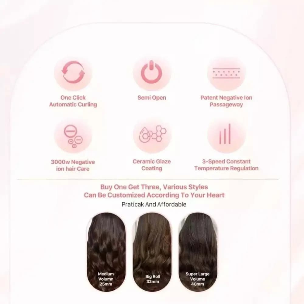 Ceramic Automatic Bigodino Negative ions Anti-coating Iron Hair Smoothing Iron Hairstyles Automatic 5 in 1
