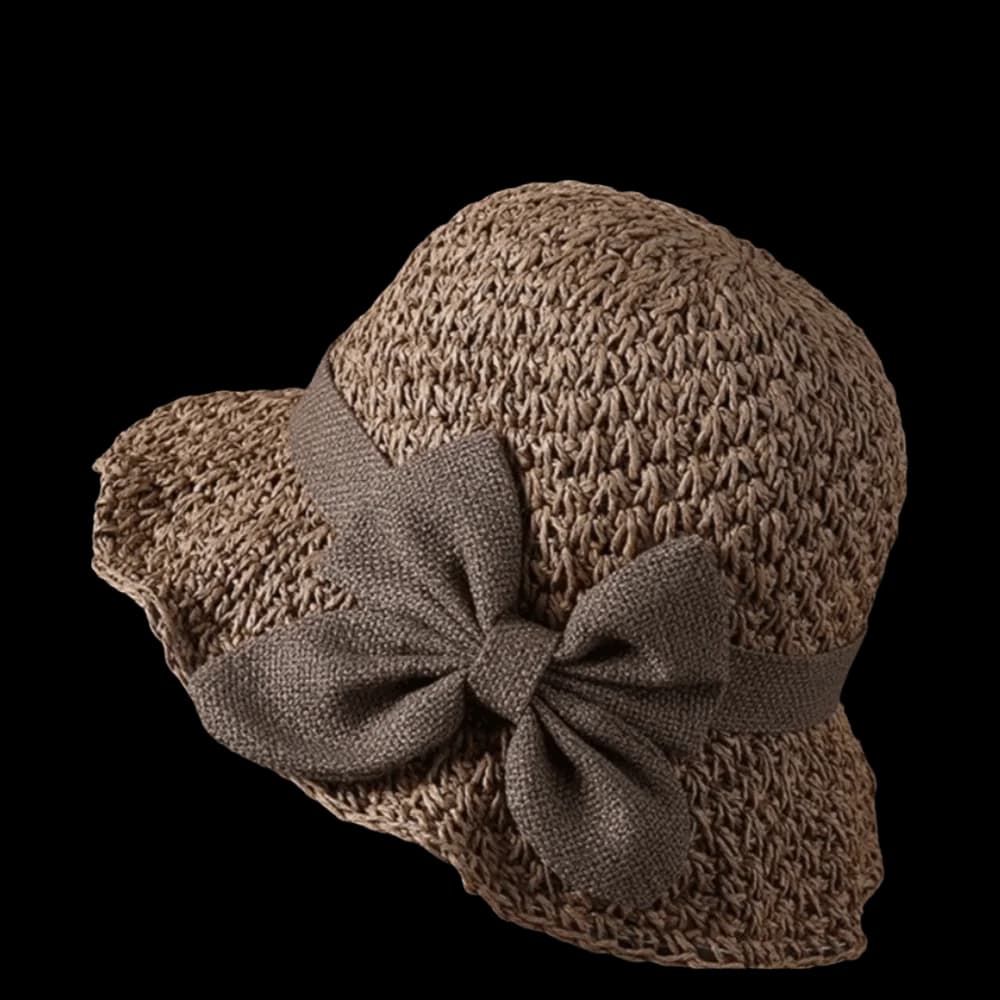 Cappello da sole vintage in paglia a tesa larga con fiocco, leggero, protezione UV, stile Panama, estivo