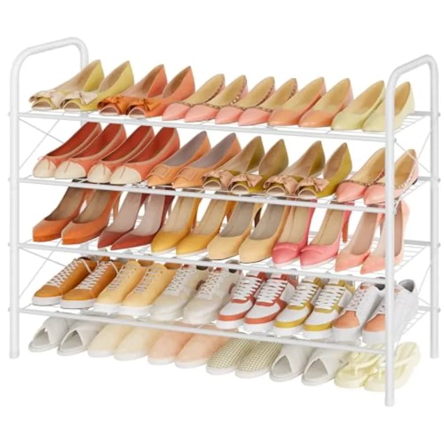 Scarpiera in Stile Rete, Scaffale Portascarpe per Ingresso, Organizzatore per Scarpe, Scarpiera per Armadio, Salvaspazio per Bagno, Garage, Corridoio
