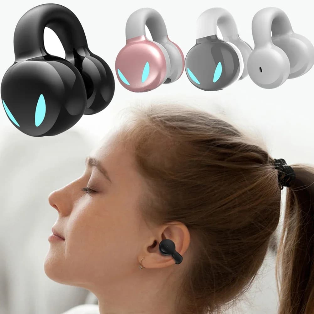Cuffie a Conduzione Ossea YX03, Auricolari Bluetooth Wireless, Clip per Orecchio HiFi Stereo, Auricolari Sportivi con Gancio per Orecchio
