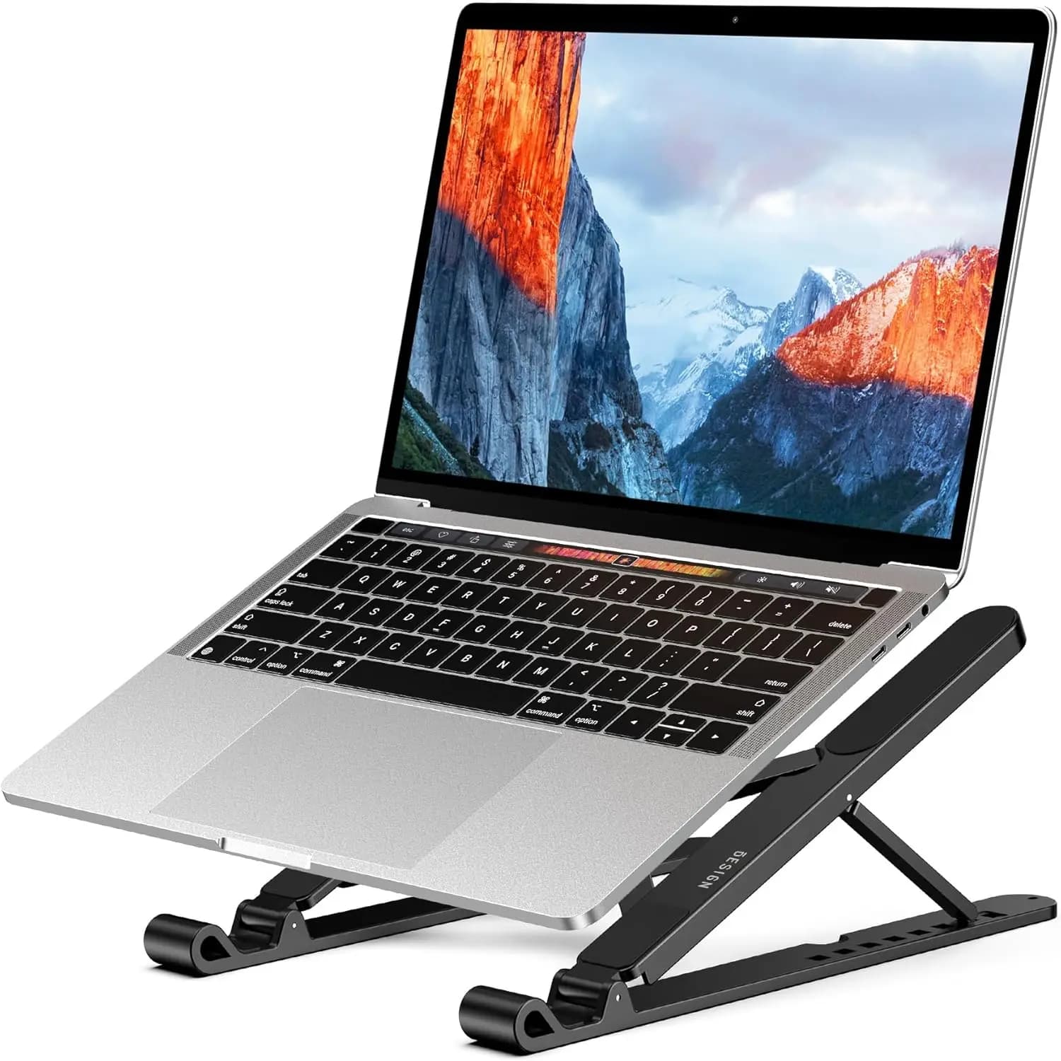 Supporto ergonomico per laptop con 8 angolazioni regolabili, supporto portatile per notebook da 10-14 pollici, design con sistema di raffreddamento
