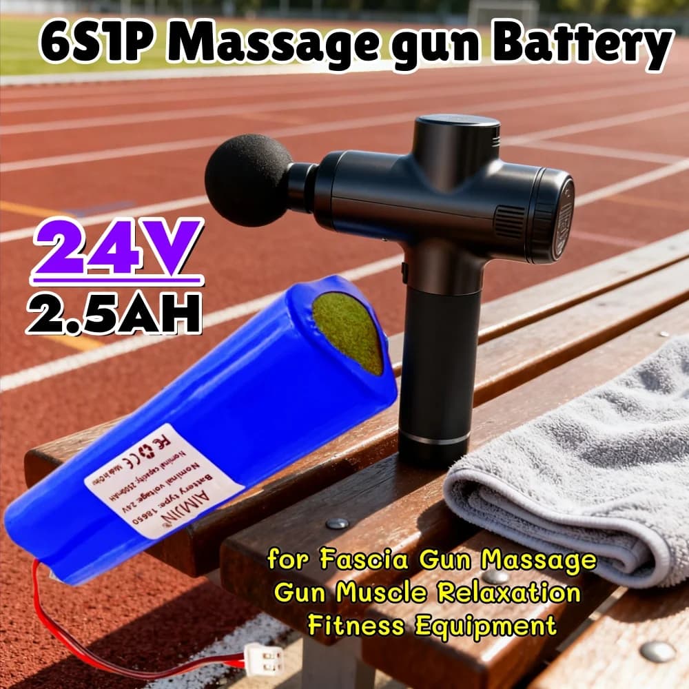 Batteria di Ricambio 24V 2500mAh 18650 per Pistola Massaggiante, Pacco Li-ion 6S1P per Strumento di Rilassamento Muscolare