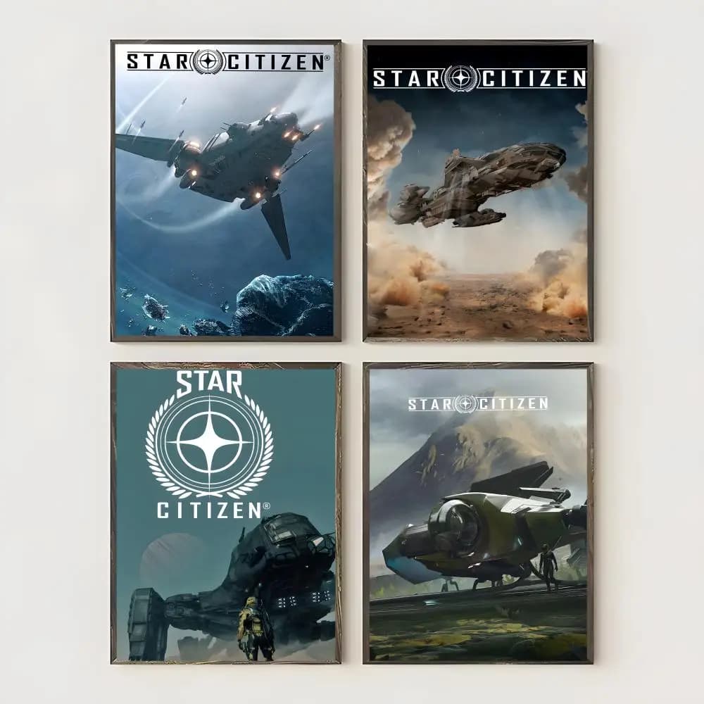 Video Game S-Star Citizen Poster Waterproof Canvas Art Wrinkle Free Wall Hanging For Home Living Room Bedroom Decor