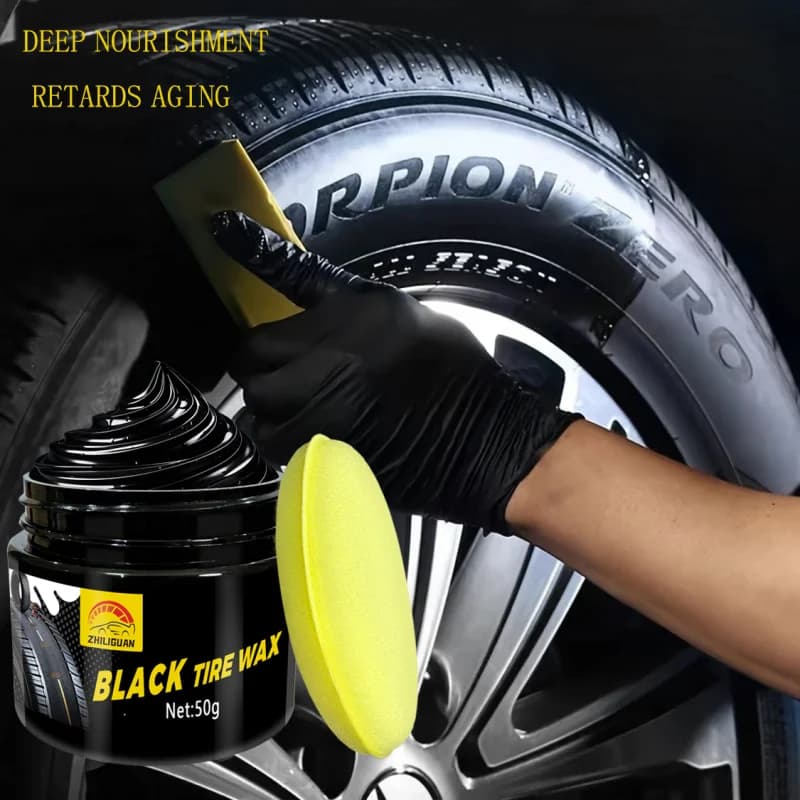 Cera per rinfrescare pneumatici per auto - Cera per la cura della gomma per pneumatici in resina ABS, potenziatore di lucentezza per autoveicoli - Cera per manutenzione lucida nera durevole