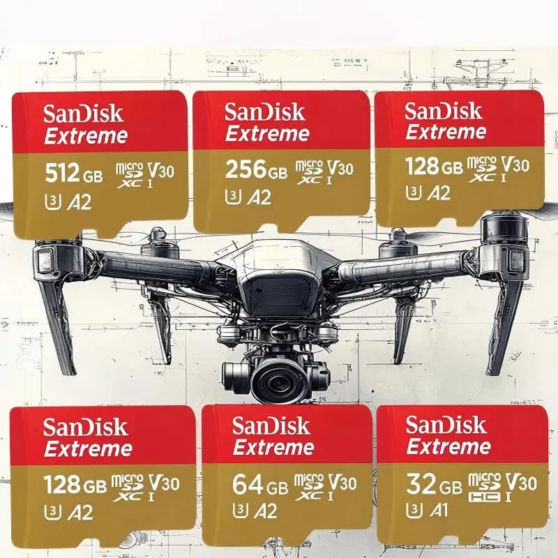Micro SD Card A2 U3 V30 Class 10 32GB 64GB 128GB 256GB 512GB High Speed TF Card for Phone Camera Drone File Storage