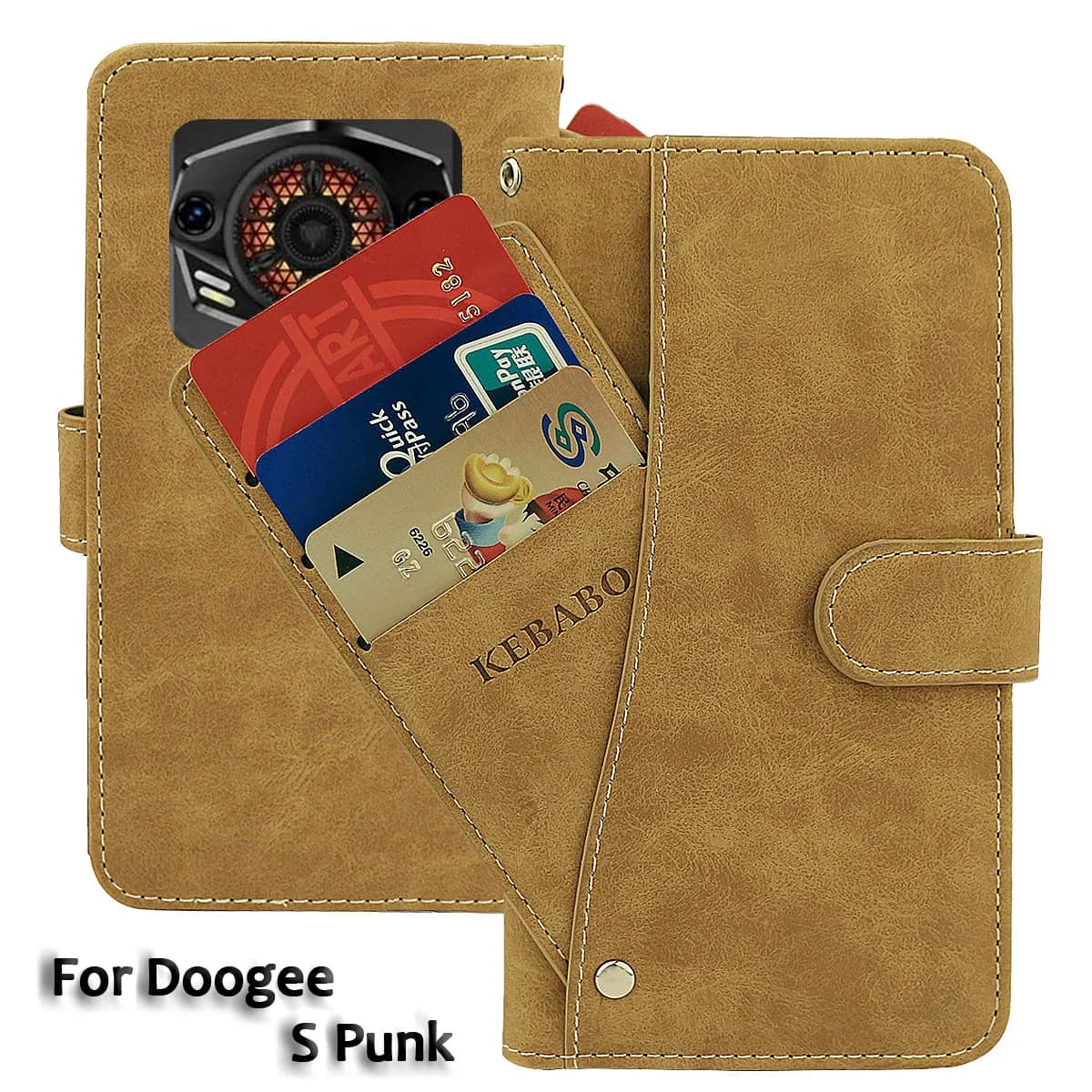 Portafoglio in pelle Vintage Doogee S custodia Punk 6.58 "Flip Luxury Card slot Cover Magnet Phone custodie protettive borse