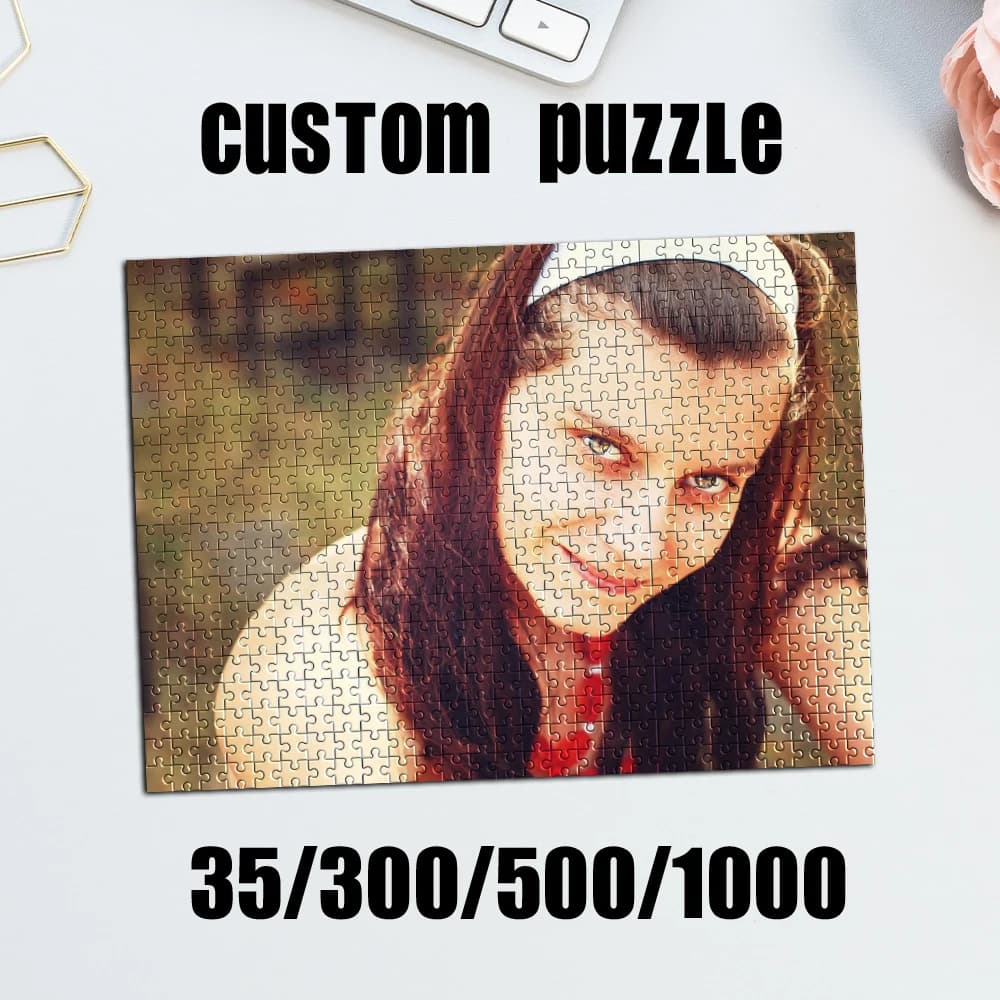 35/300/500/1000pcs Personalized Custom Photo Puzzle photo DIY Photo Puzzle Portrait Handmade Birthday Gift