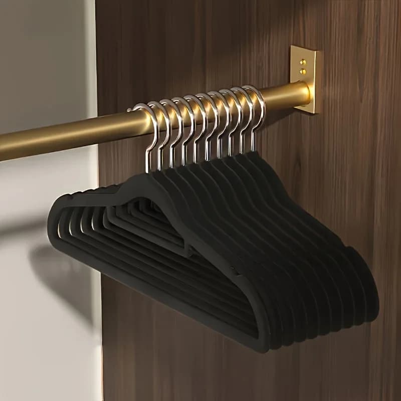 Set of 10 Velvet coat racks Premium, Anti-slip hooks with Reinforced design, Reinforced coat racks