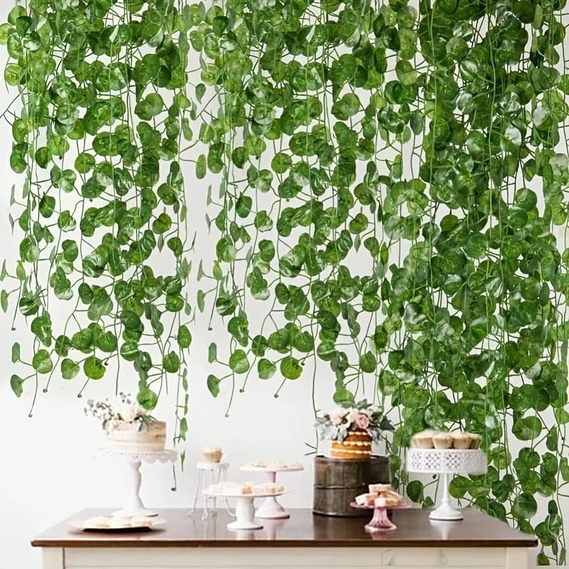 2 metri pianta artificiale foglia verde vite centrotavola matrimonio casa giardino esterno ghirlanda arco parete regalo fai da te decorazione festival