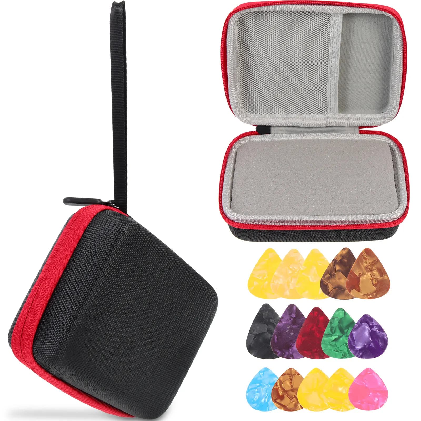 Guitar Picks Bag Smooth Zipper Design Easy Hold Portable Guitar Accessories Organizer Plectrum Container Storage Holder