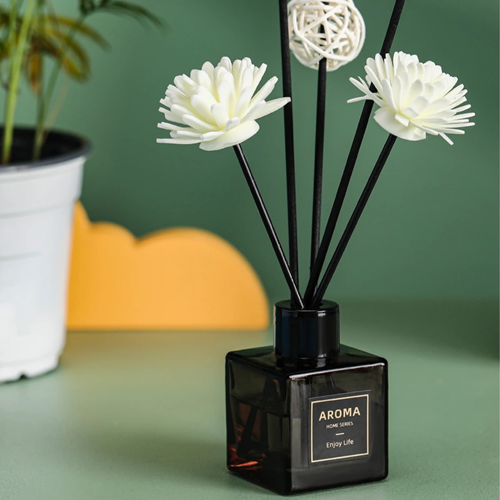 Offerta Speciale: Set Diffusore di Fragranza Senza Fiamma da 50ml con Bastoncini - Deodorante per Ambienti, per Camera da Letto, Ufficio e Arredamento Casa