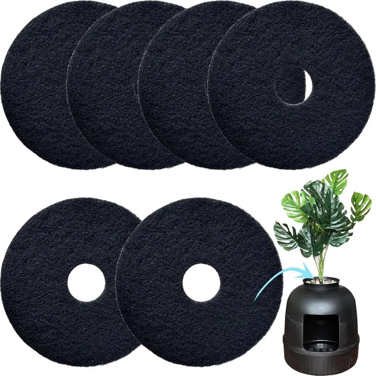 A67T NEW 6pcs Cat Litter Box Replacement Filters for Litter Box Cat, Activated Charcoal Filters Replacement