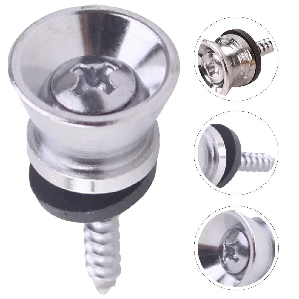2Pcs Guitar Strap Lock Buttons Metal High-Durability Strap Fixator for Acoustic Electric Bass Ukulele Anti-Fall Guitar