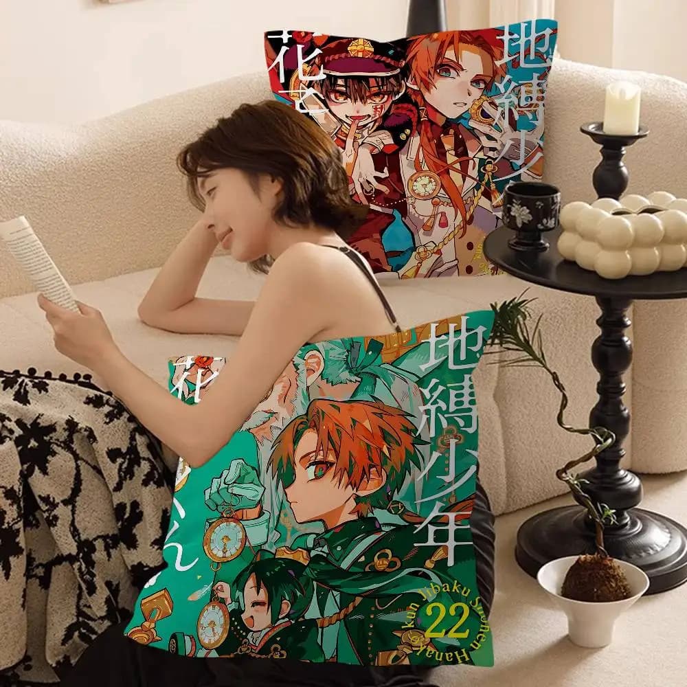 Anime Toilet-bound Hanako-kun Pillowcase Toon Gift Cushion Cover Bedroom Home Sofa Chair Seat Decor Pillow Case