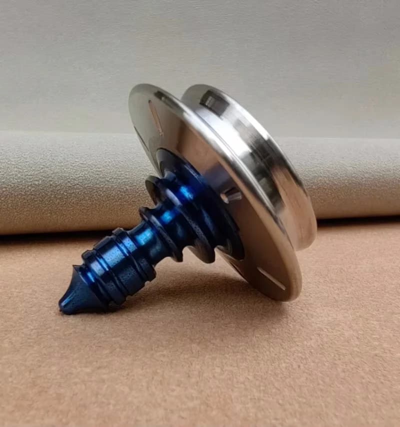 Trottola Gyro Finger Spinner Lega di titanio + Acciaio inossidabile + Perlina di ceramica Fidget EDC Giocattolo per adulti Ornamenti per spinner da ufficio
