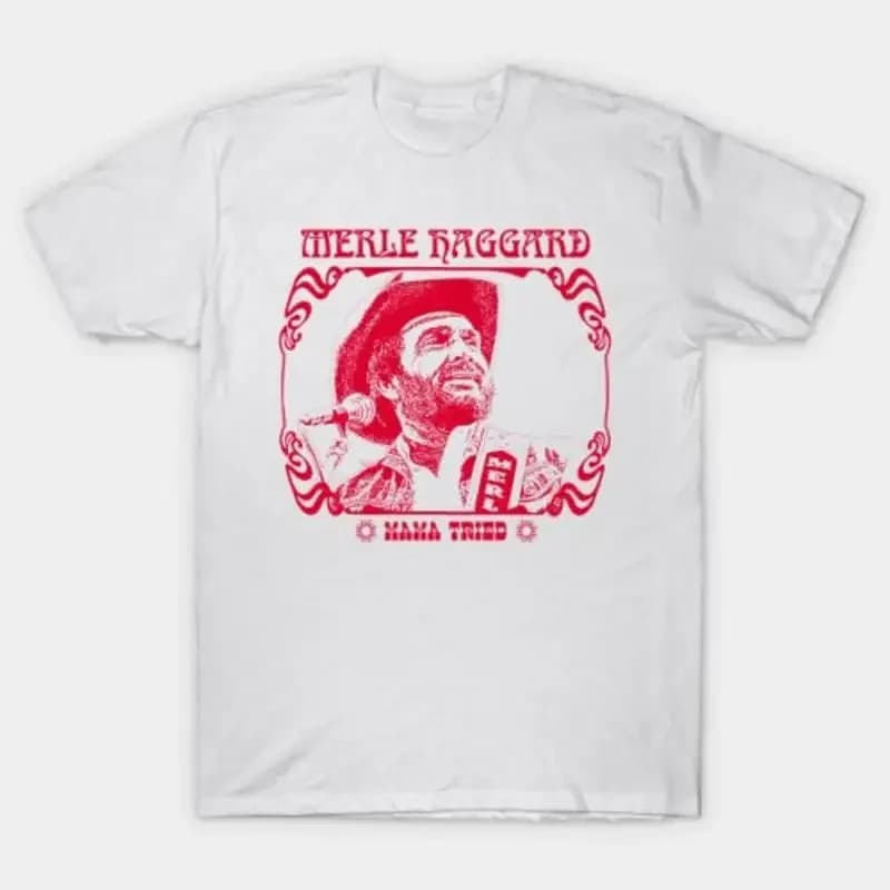 Maglietta con album di campagna Mama Tried Merle Haggard Little Old Wine Drinker Me