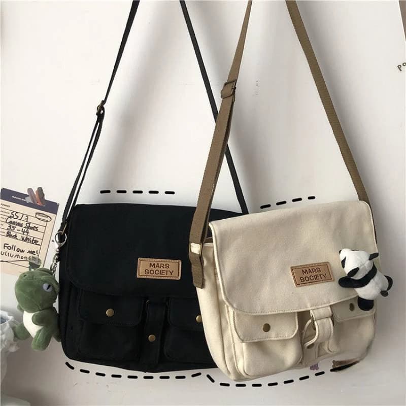 Borsa in tela superiore Borsa a tracolla da donna per giovani Borse per studentesse Borsa a tracolla Borse a tracolla con lettera in tinta unita per borsa da donna