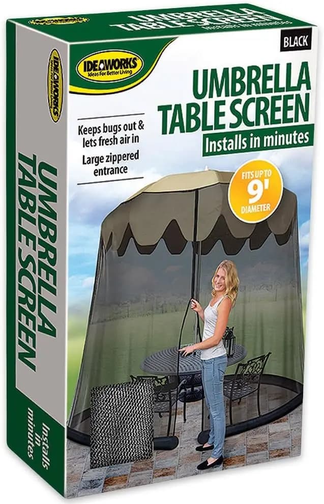 Tavolo Ombrellone Portatile per Pranzo all'Aperto e Privacy nel Patio, Parasole Regolabile