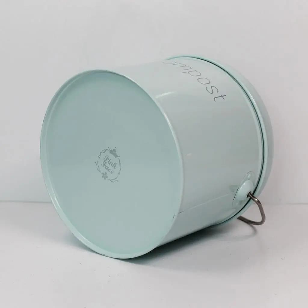 Contenitore per Compost da Cucina, Piccolo Bidone in Metallo con Filtro al Carbone per Riciclaggio Domestico e Giardino
