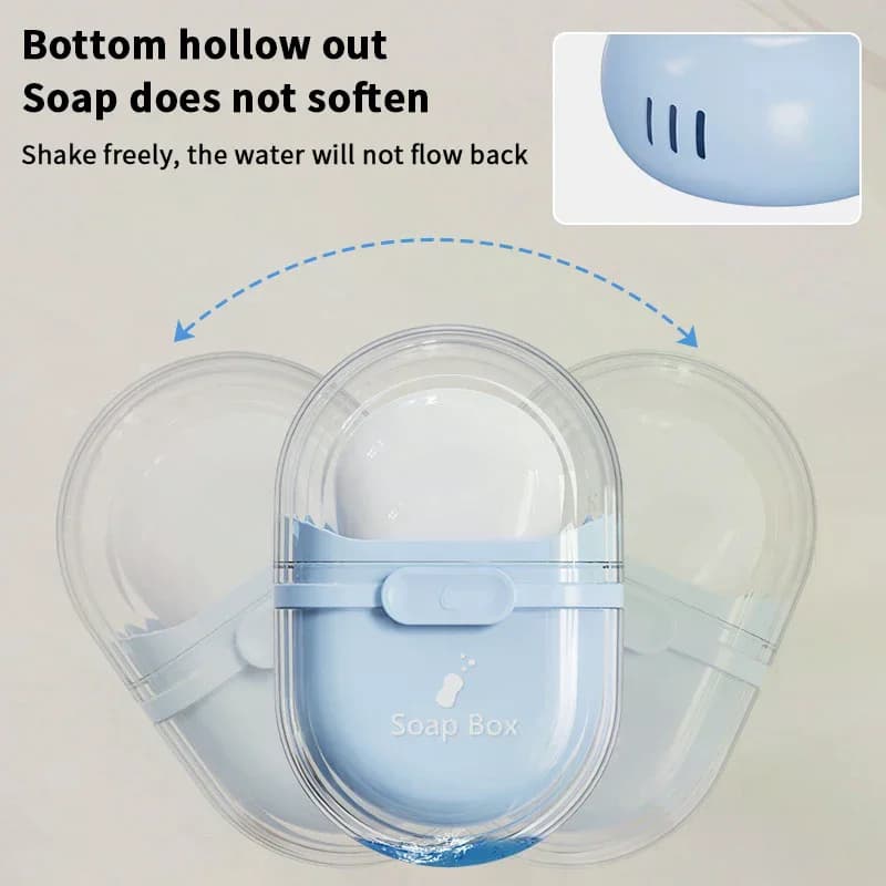 Portable travel soap dish with lid Sealed soap dish and drainable Flat storage tank for outdoor camping container