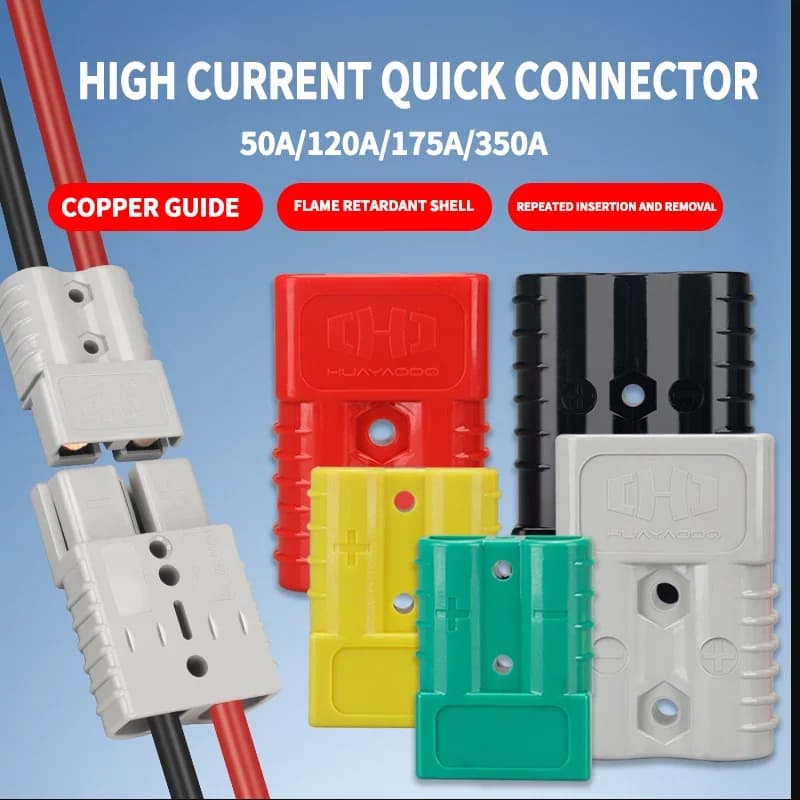 10/20/100PCS 50A/120A/175A/350A Quick Plug Battery Charger High Current Copper Silver Plated Bipolar Connector
