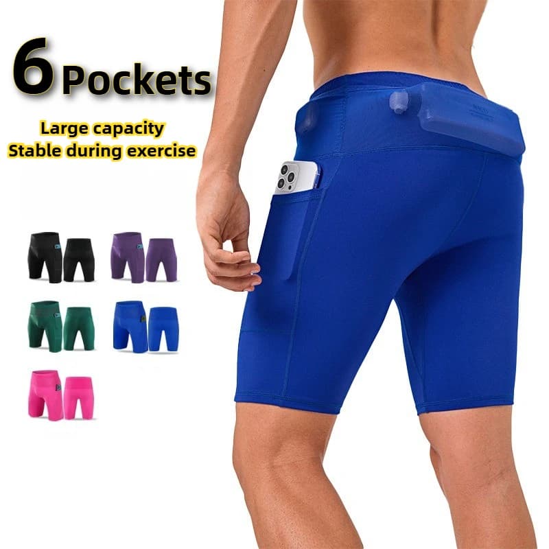 Elasticized Sports Shorts 2026 with Life Pocket, Ideal for Training, Cycling, Fitness, Running, Fast drying
