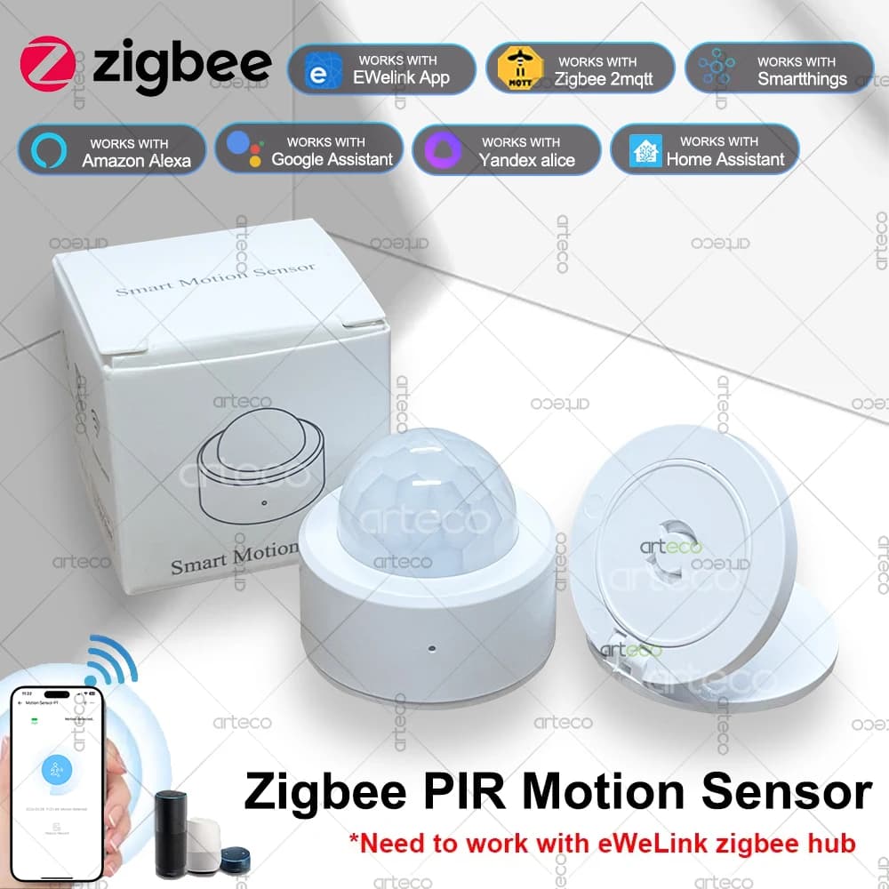Ewelink Zigbee PIR Sensore di movimento Movimento del corpo umano Rivelatore a infrarossi wireless Sicurezza domestica intelligente Funziona con Alexa Google Home
