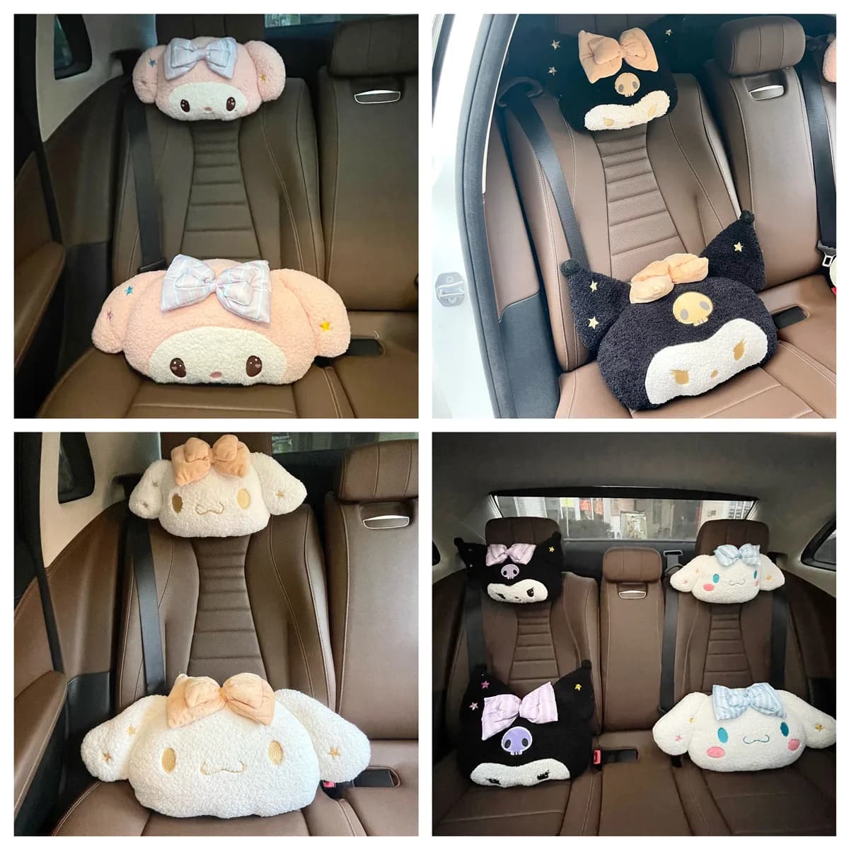 Sanrio Kuromi My Melody Cinnamoroll poggiatesta cuscino per la schiena adorabile stile giapponese farcito Anime cuscino per divano supporto lombare