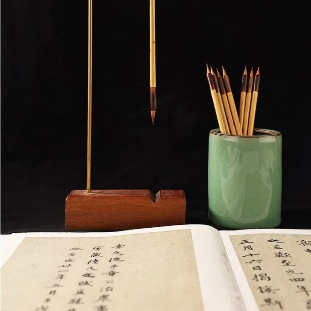 Ancient Oil Watercolor Chinese Calligraphy Brush Oil Painting Bamboo Scriptures Writing Brush Wolf Hair Art Paint Brush Practice